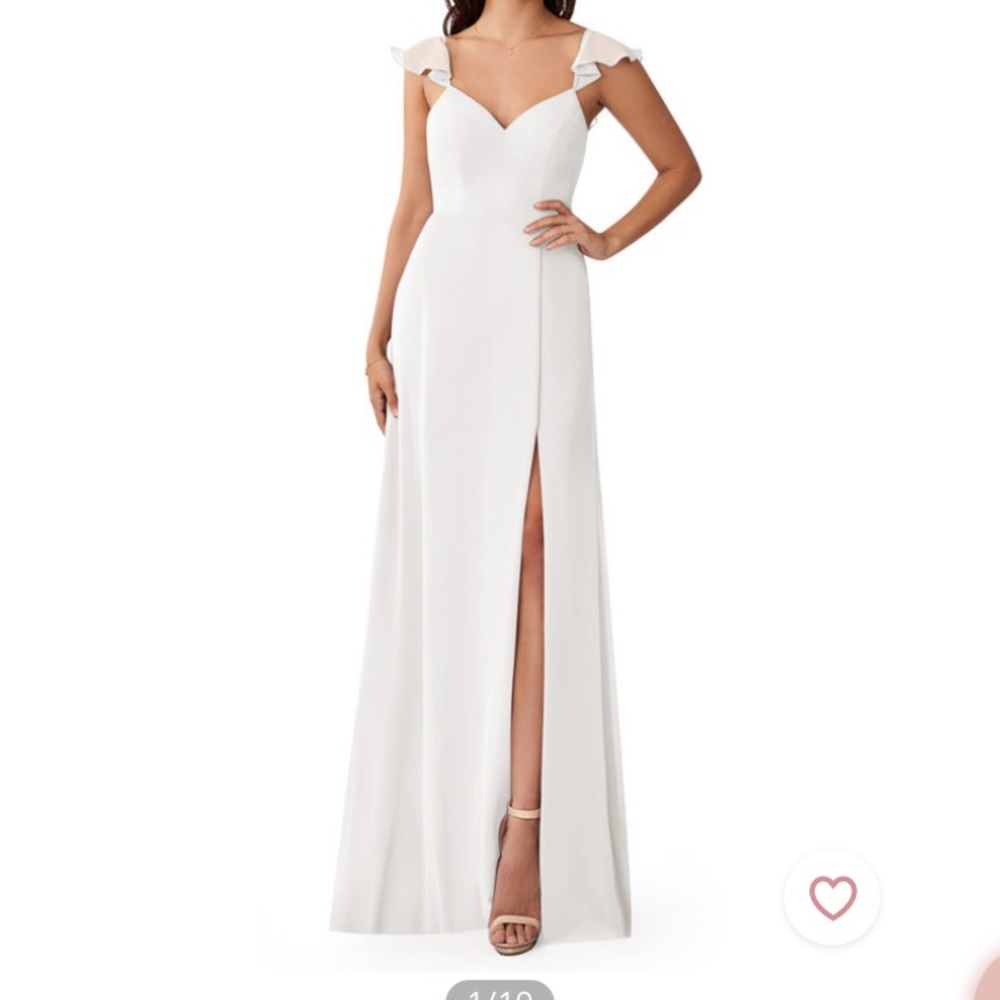 Azazie Everett Bridesmaid gown ivory